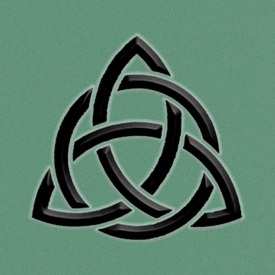 Original triquetra artwork on sage green
