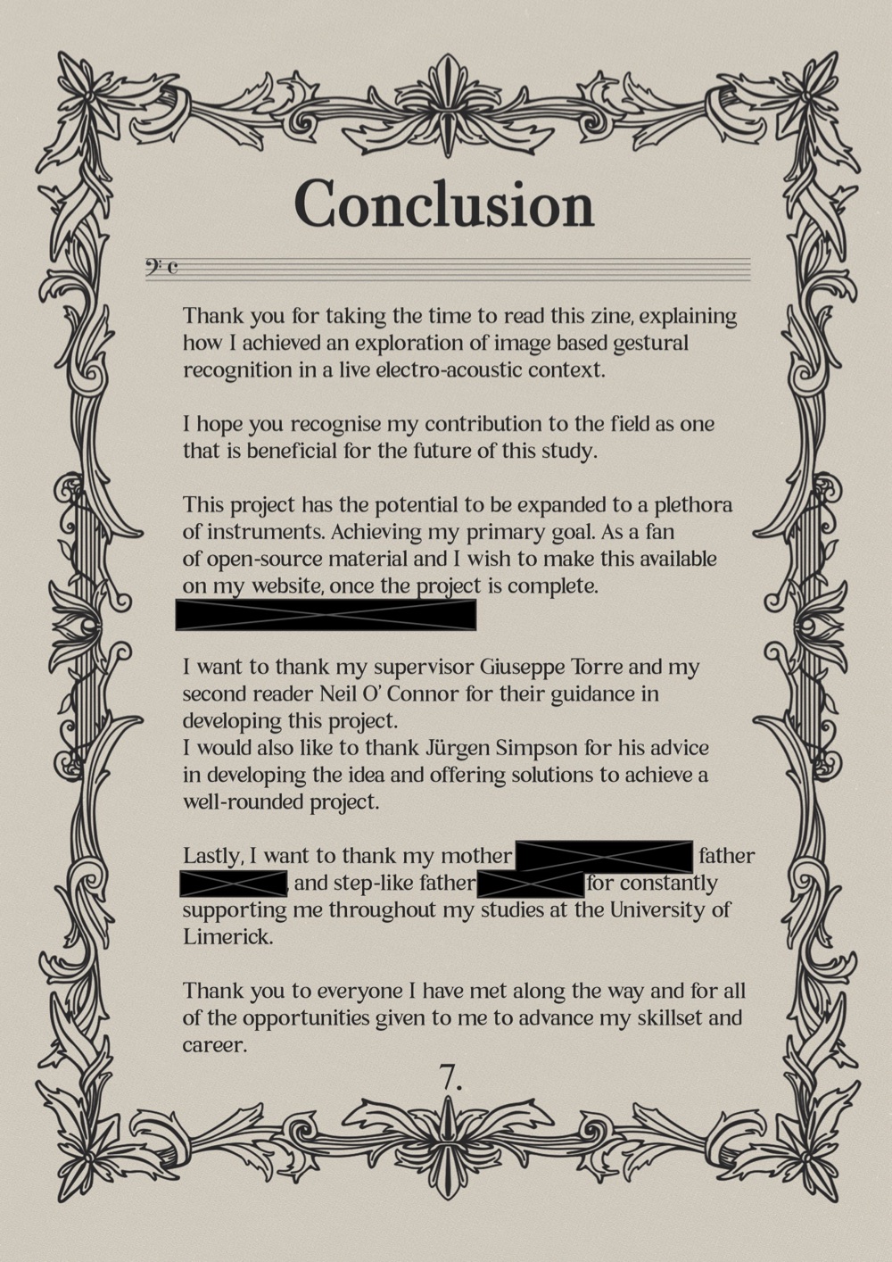 Conclusion and acknowledgements